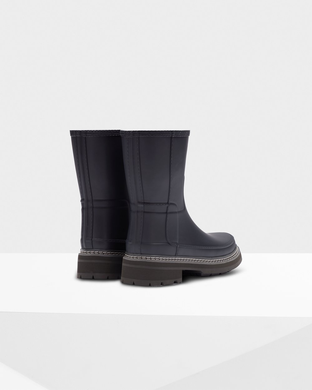 Womens Hunter Refined Stitch Detail - Short Rain Boots Navy - 9750-QEWRK